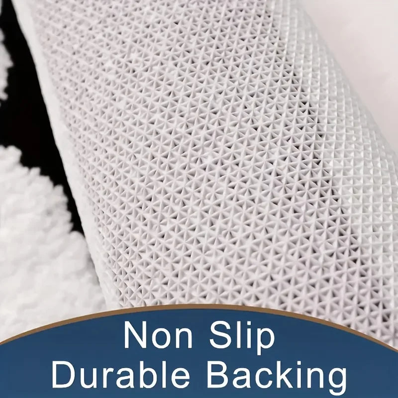BATH Design Non-slip Mat Ultra Absorbent Polyester Bathroom Rug Black