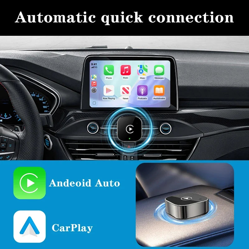 2-in-1 Wireless CarPlay & Android Auto Adapter | Plug & Play