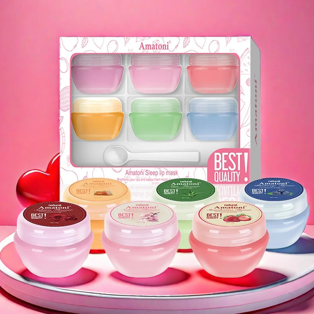 GUDU Sleeping Lip Mask Gift Set – 6×10g Moisturizing Lip Balm