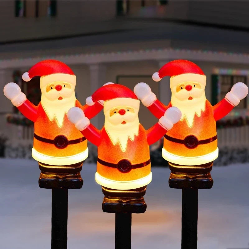 Solar-powered Santa Claus Ground Plug Light LED Waterproof Garden