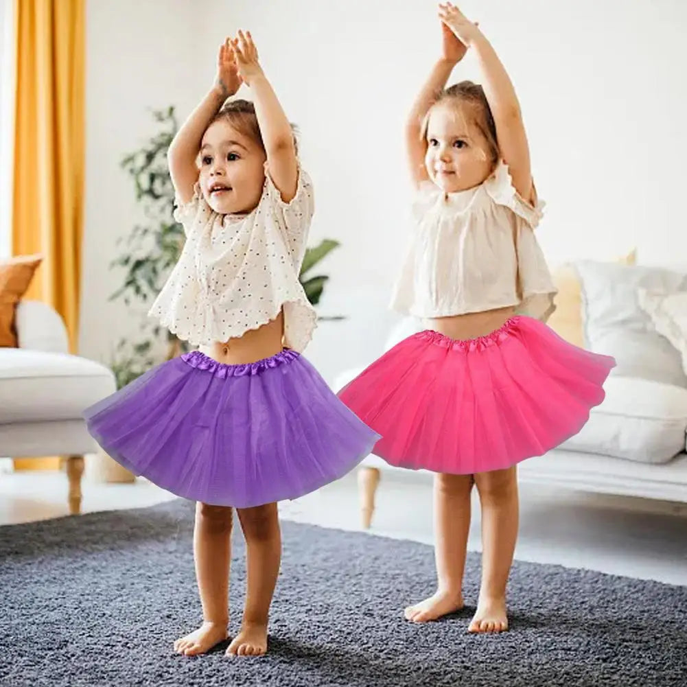 Girls' 3-Layer Tulle Tutu Skirt – Ballet & Party Ages 2–8