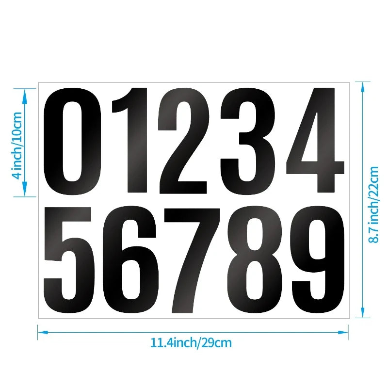 4-inch Digital Sticker Large Glossy Metal Silver Black Self Adhesive
