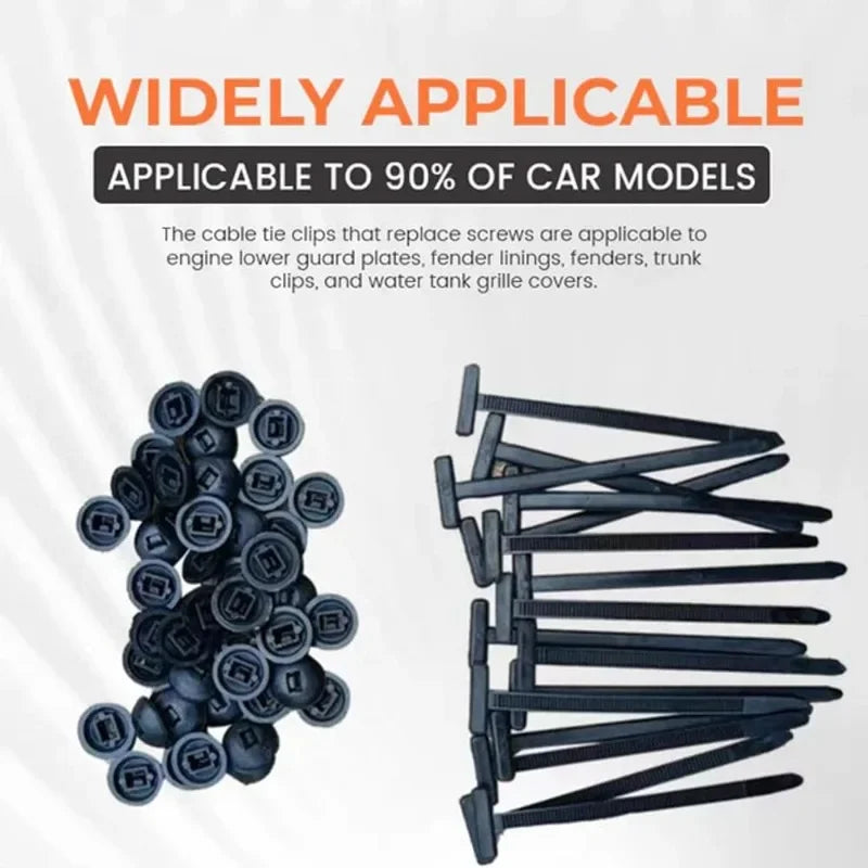 Heavy Duty Self-Locking Nylon Zip Ties & Cable Clip Buckles