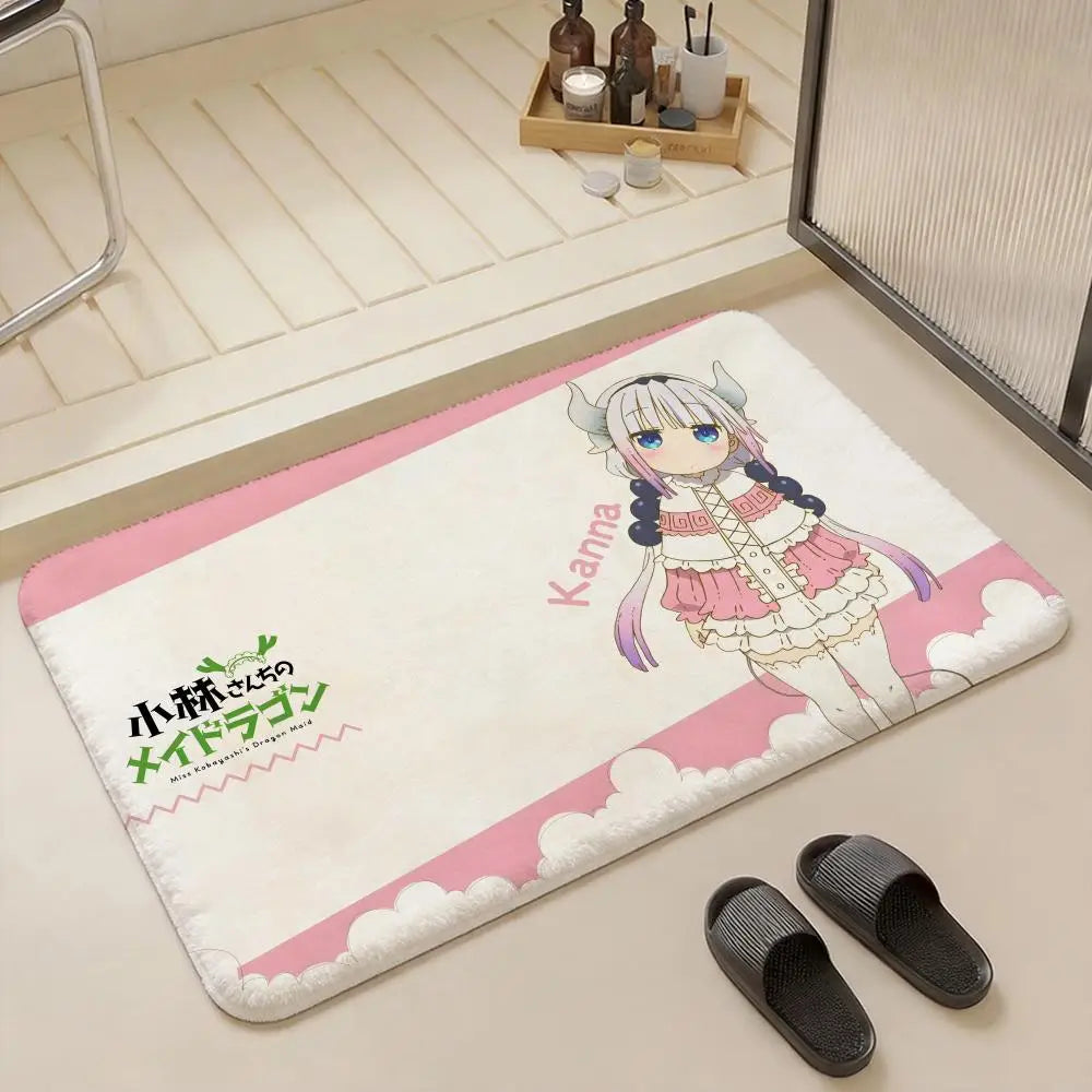 Miss Kobayashi's Dragon Maid Anime Flannel Rug – Non-Slip Mat