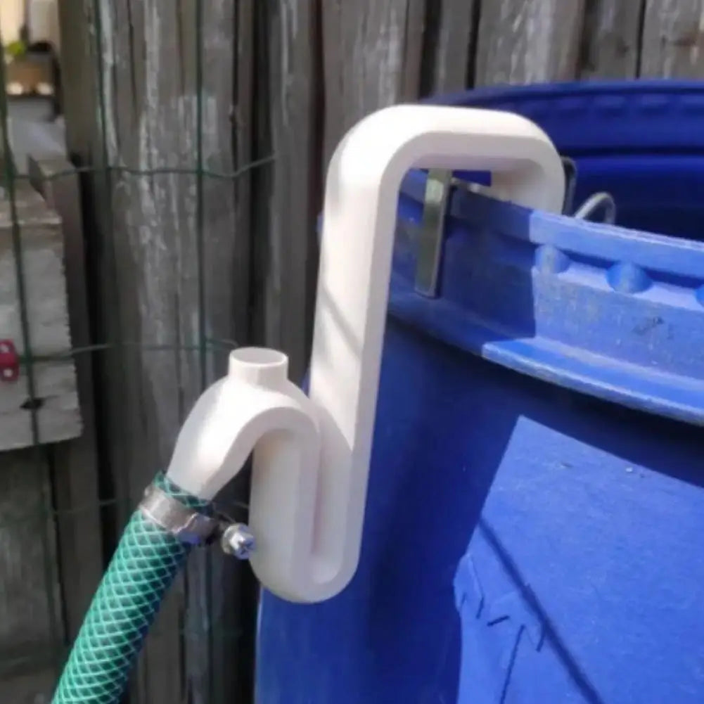 Self-Priming Siphon Overflow Pipe for Rainwater Buckets