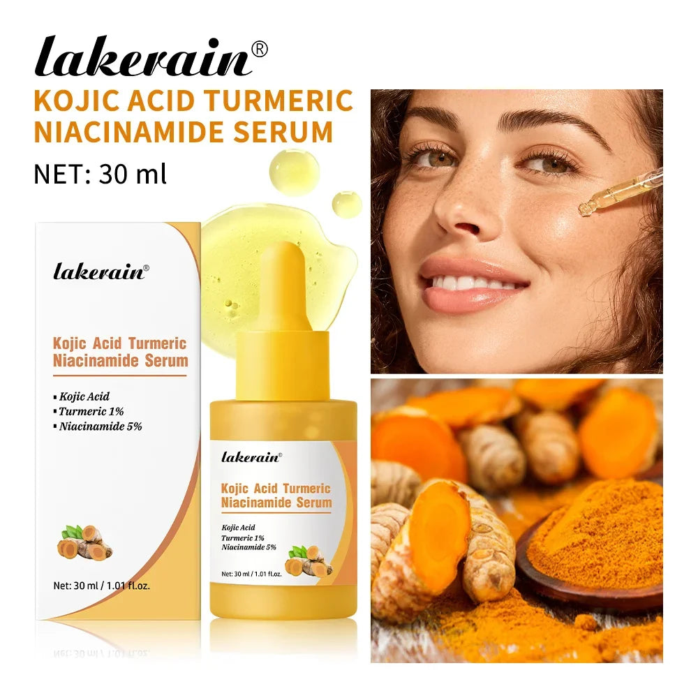 Lakerain Kojic Acid Turmeric Niacinamide Brightening Serum 30ml