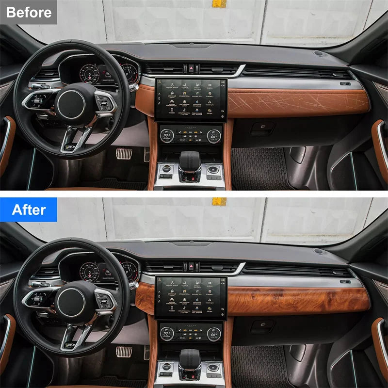 Wood Grain Vinyl Car Interior Wrap – Waterproof DIY Decal Film