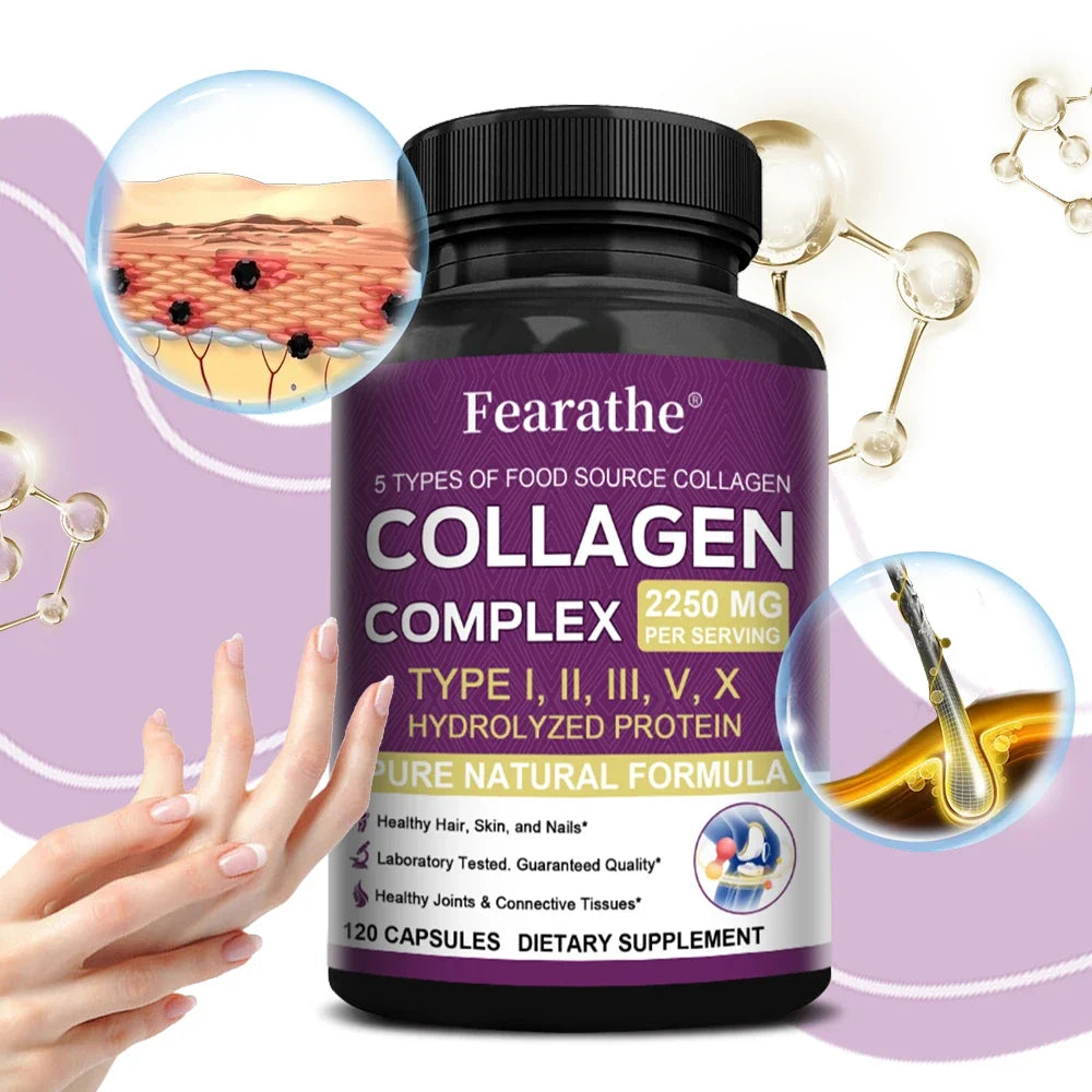 Multi-Collagen Capsules Types I II III V X – Skin, Hair & Nails