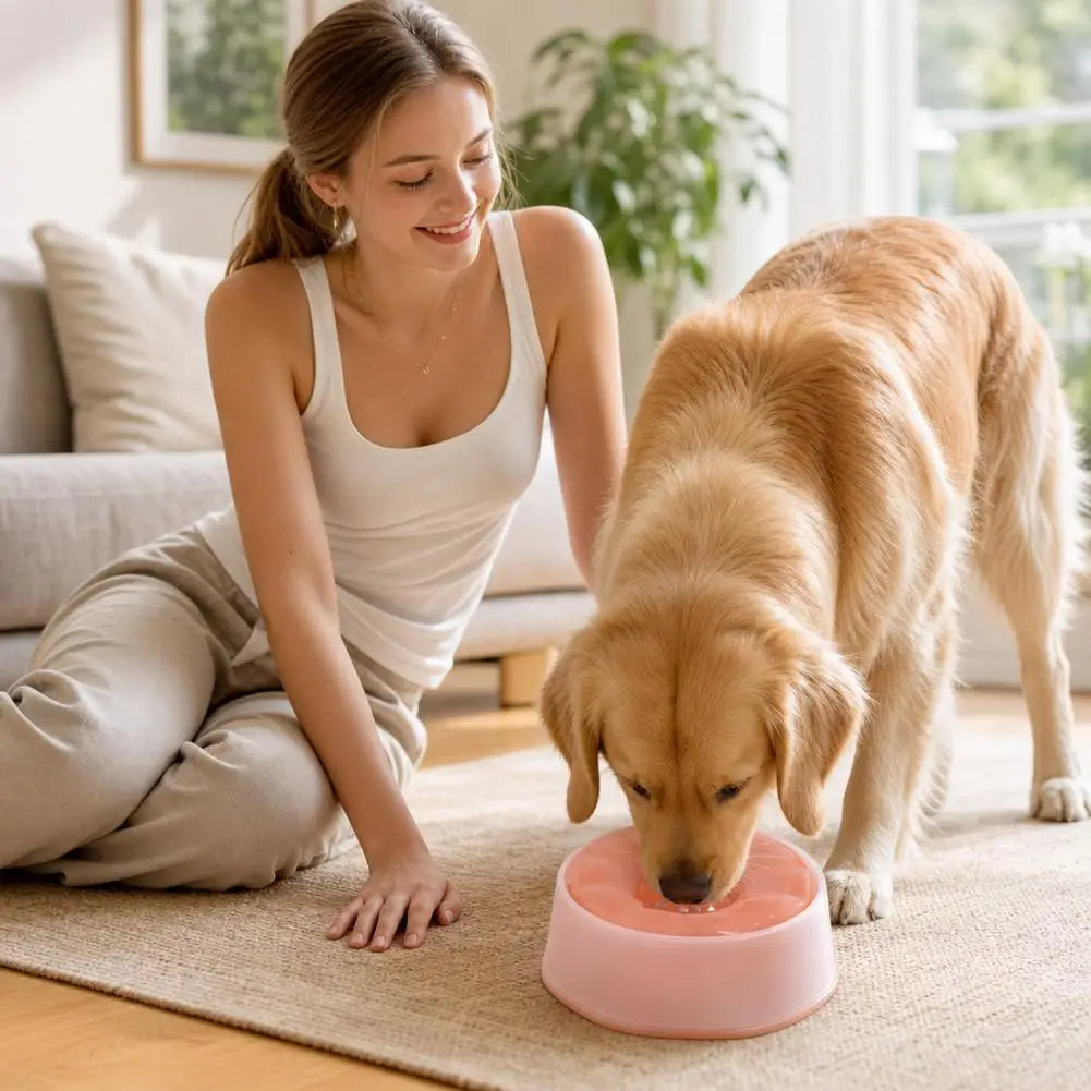 Floating Dog Water Bowl | No-Slip Slow Feeder for Cats & Dogs