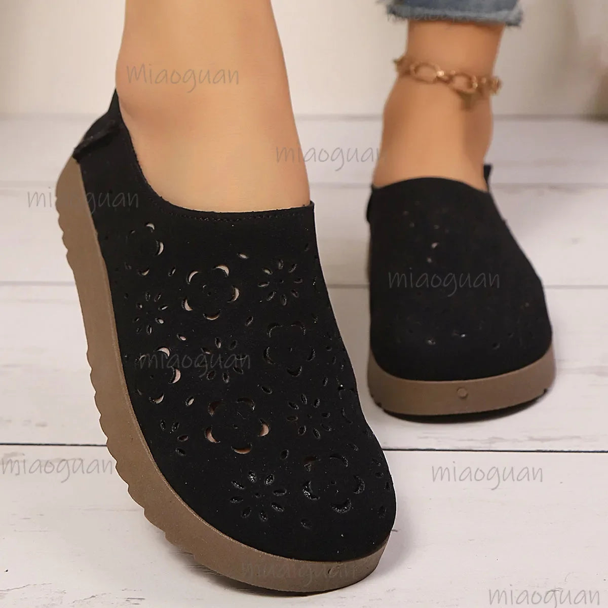 Women's Hollow Breathable Slip-On Flat Sneakers | Casual Summer