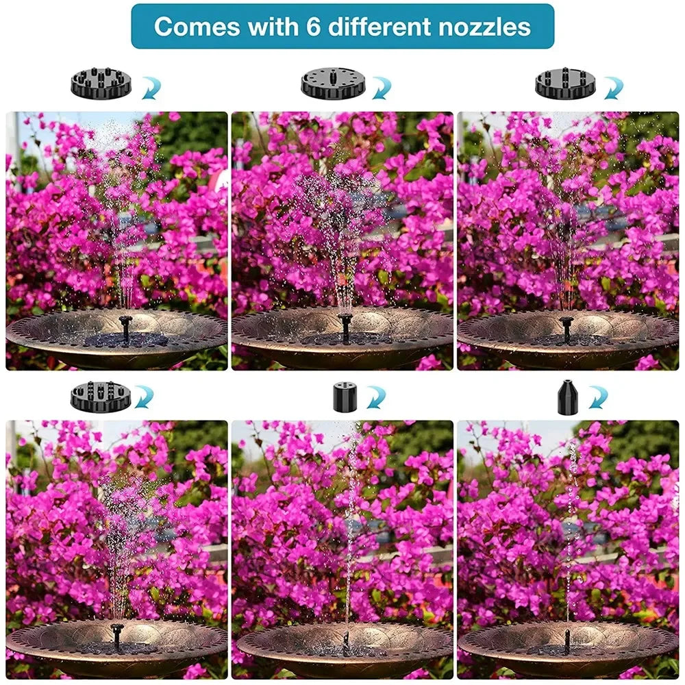 Mini Solar Fountain – Bird Bath, Pond & Garden Water Feature