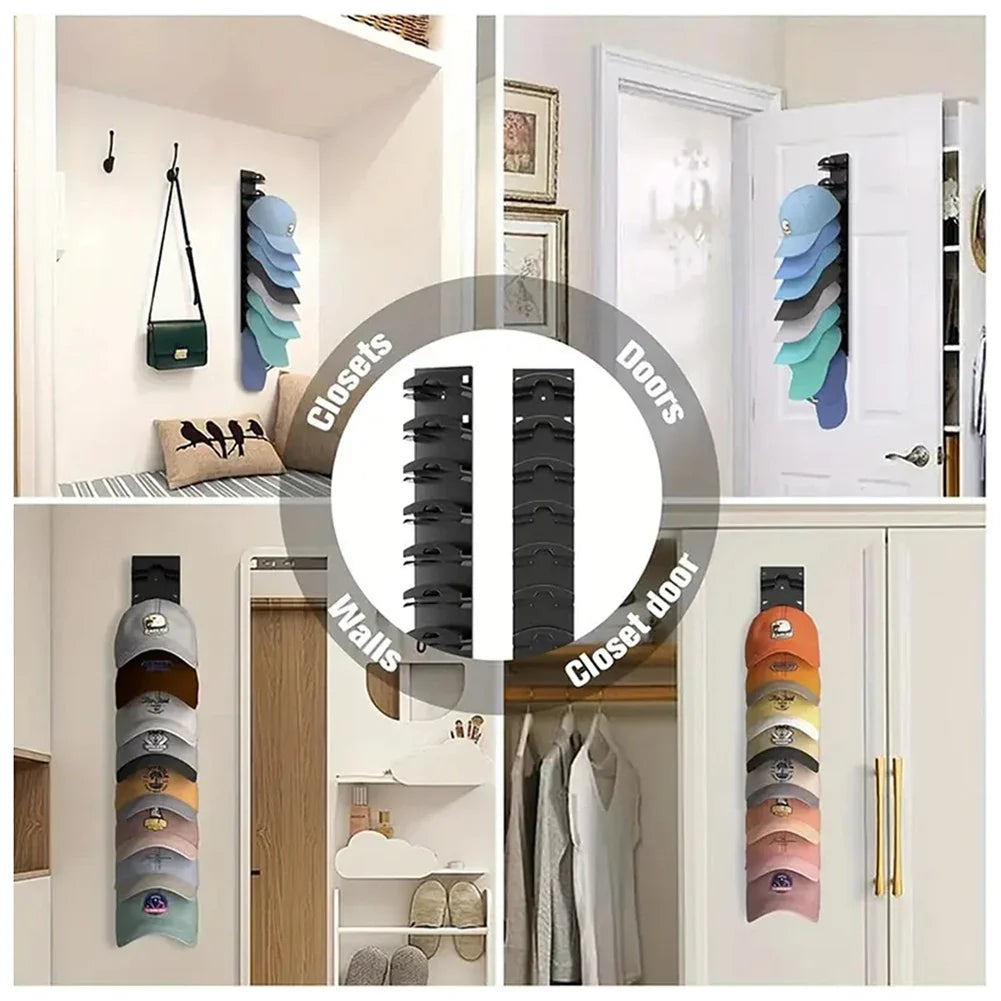 Wall Mounted Hat Rack 10-Grid | Baseball Cap Organizer