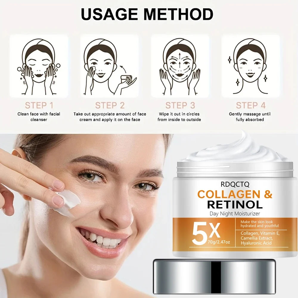 Retinol Collagen Day & Night Cream | Hyaluronic Acid + Vitamin E