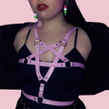Pink UYEE Women Sexy Harness Belt Leather Lingerie Body Gothic