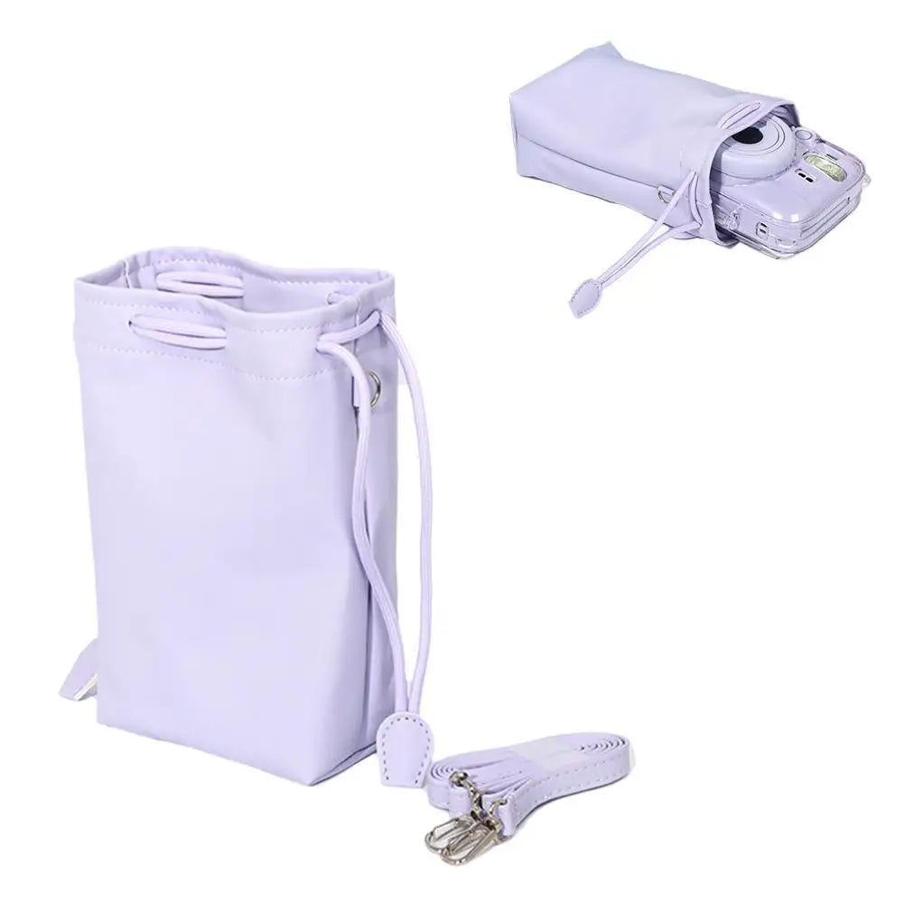 PU Leather Drawstring Camera Bag for Fujifilm Instax Mini 13