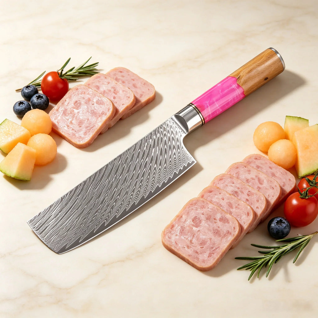 67-Layer Damascus Steel Nakiri Knife – Japanese Kitchen Chef Knife