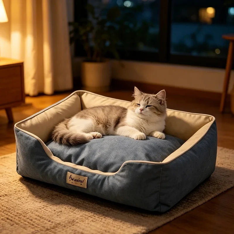 KEMORELA Four Season Cat & Dog Bed – Washable Anti-Slip Sofa