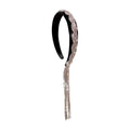 Black Velvet Rhinestone Tassel Headband – Bridal Hair Clip