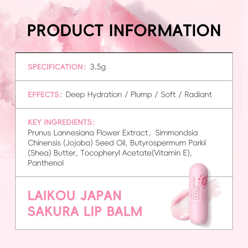 LAIKOU Sakura Lip Balm – Hydrating & Nourishing Lip Repair