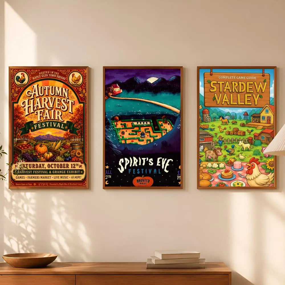 Stardew Valley Wall Poster – Self-Stick HD Waterproof Art