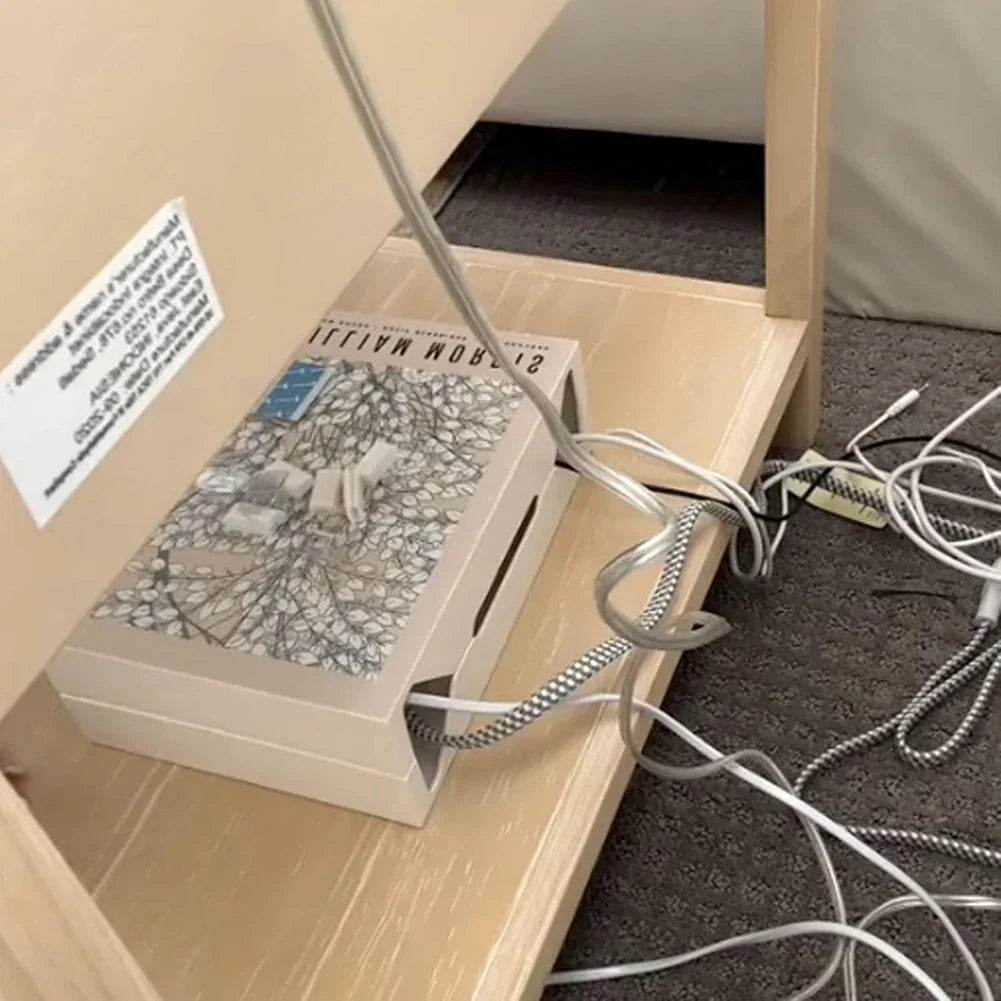 Book-Shaped Cord Organiser | Cable Management Box for Desk