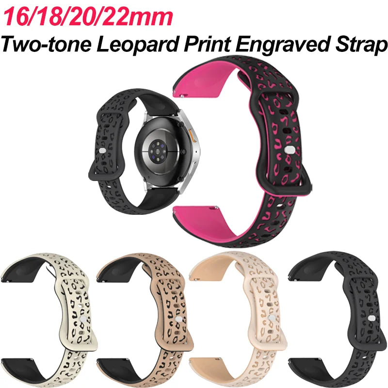 Leopard Silicone Sport Watch Band – 16/18/20/22mm, Amazfit