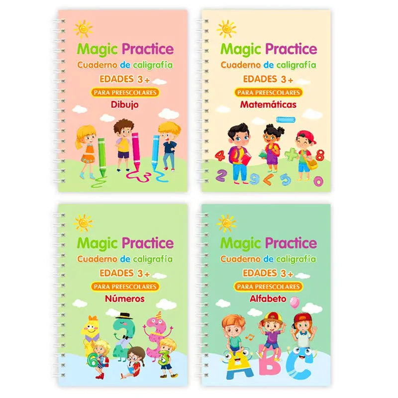 Wiping Spanish Magic Copybook Pen Preschools Kids Calligraphy