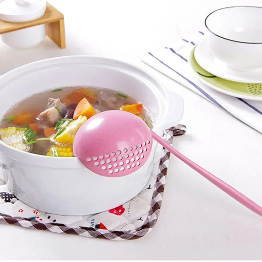 2-in-1 Long Handle Strainer Soup Spoon | Wheat Straw Kitchen