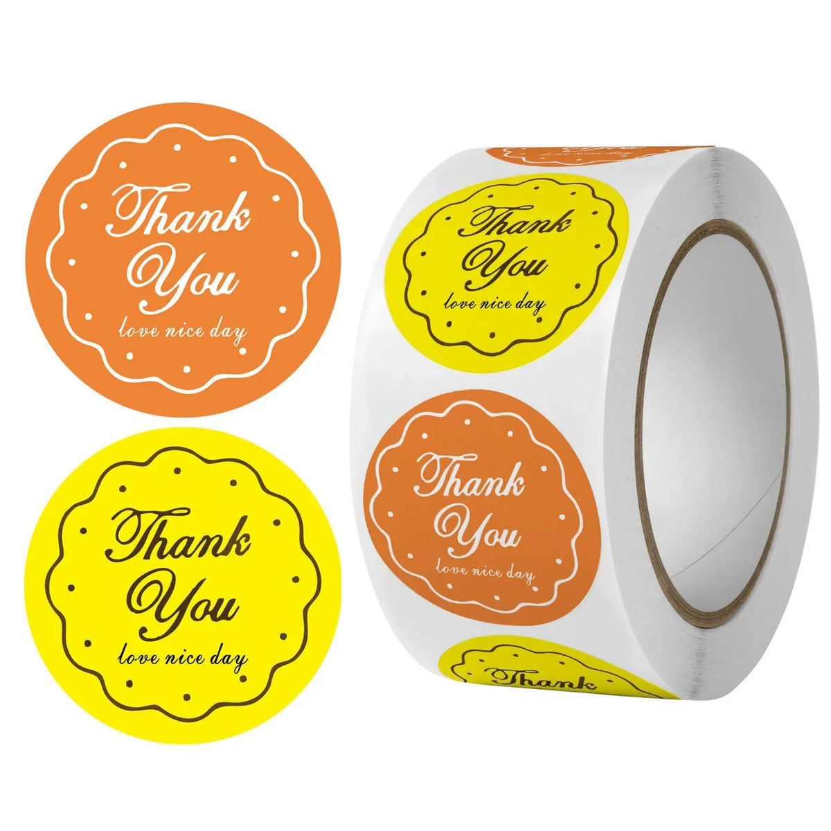 Roll Label Stickers Thank You Floral Decoration Seal Labels