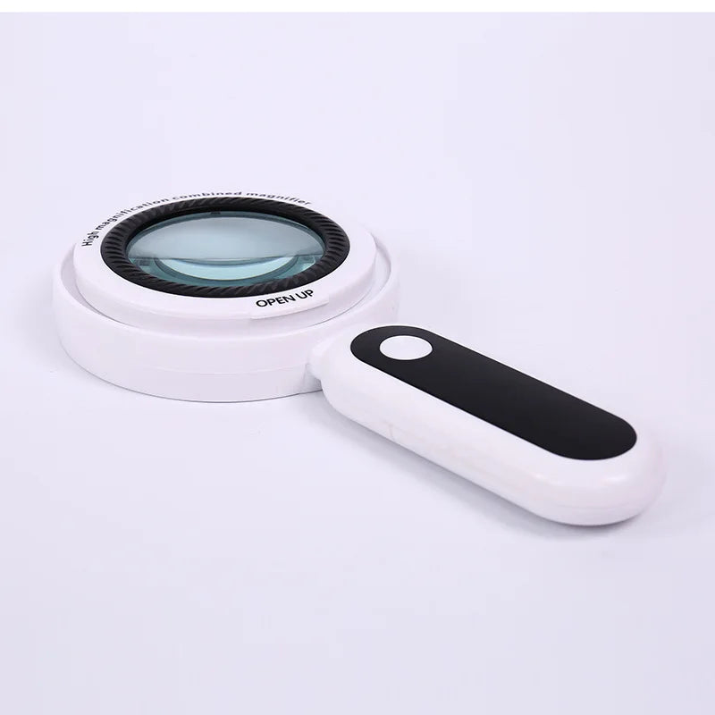 Dual Lens Handheld Magnifier with LED – 10X & 30X