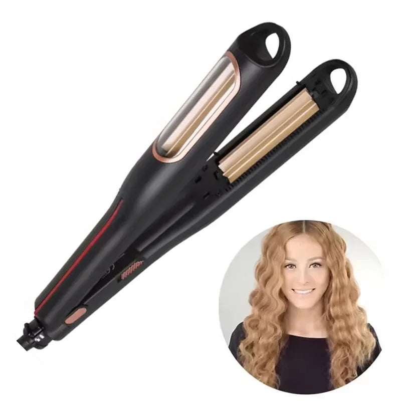 Automatic Ceramic Curling Iron | LCD 5-Temp Wand for Fluffy Curls