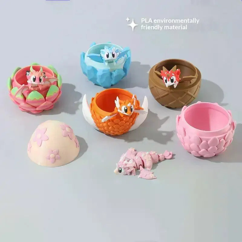 3D Printed Dragon Fruit Dragon & Egg Desktop Ornament