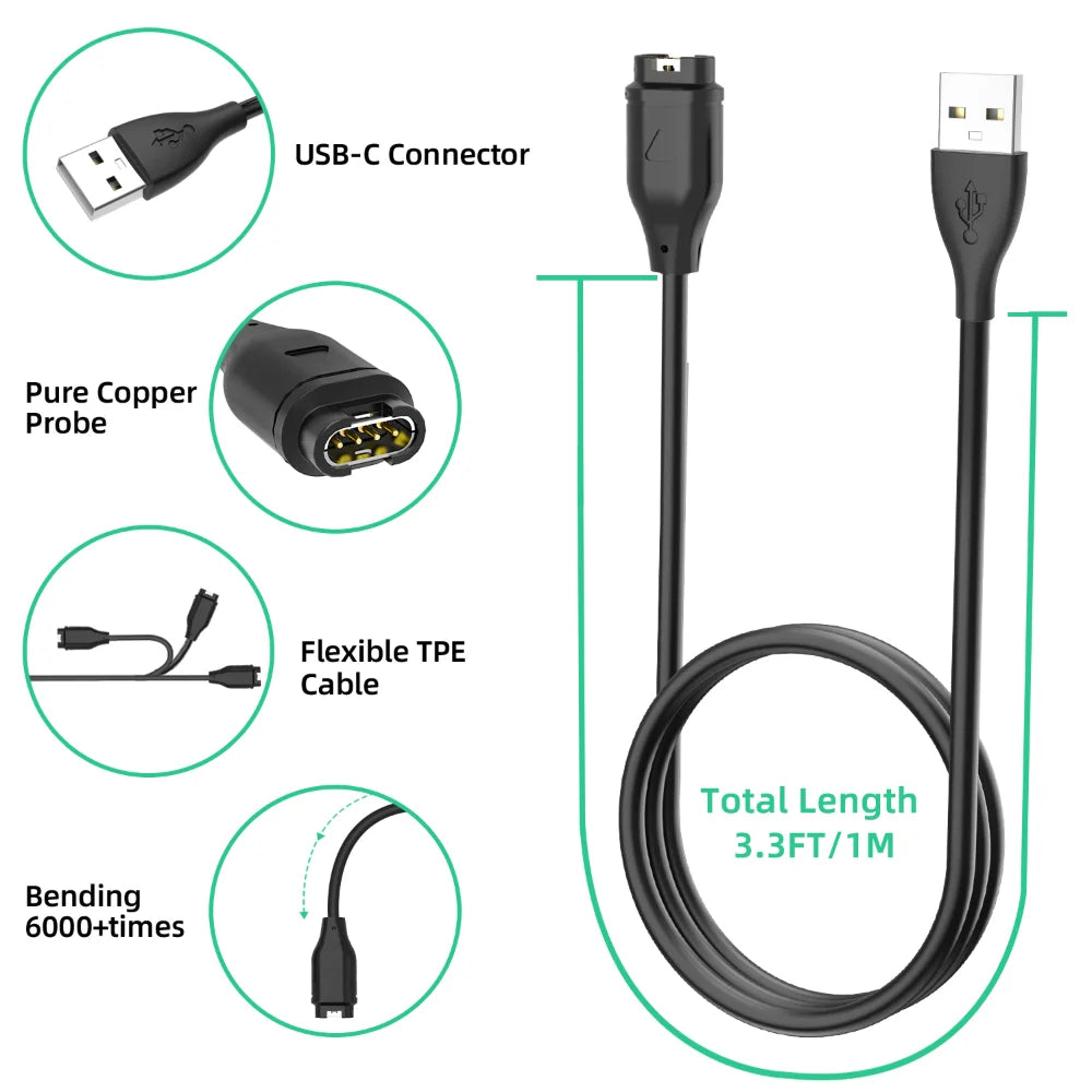Garmin Smartwatch Charger Cable – Fenix, Forerunner & Venu