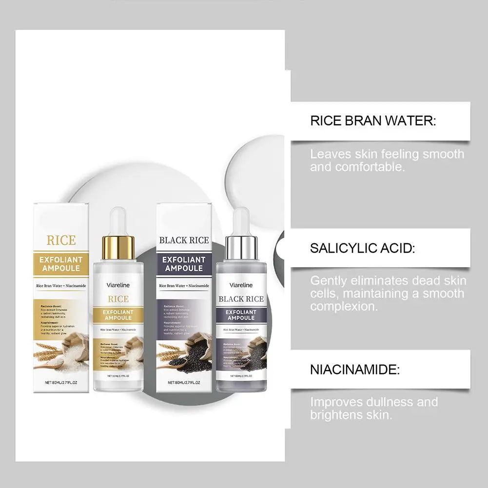 Black & White Rice Exfoliating Serum + Hyaluronic Acid 80ml
