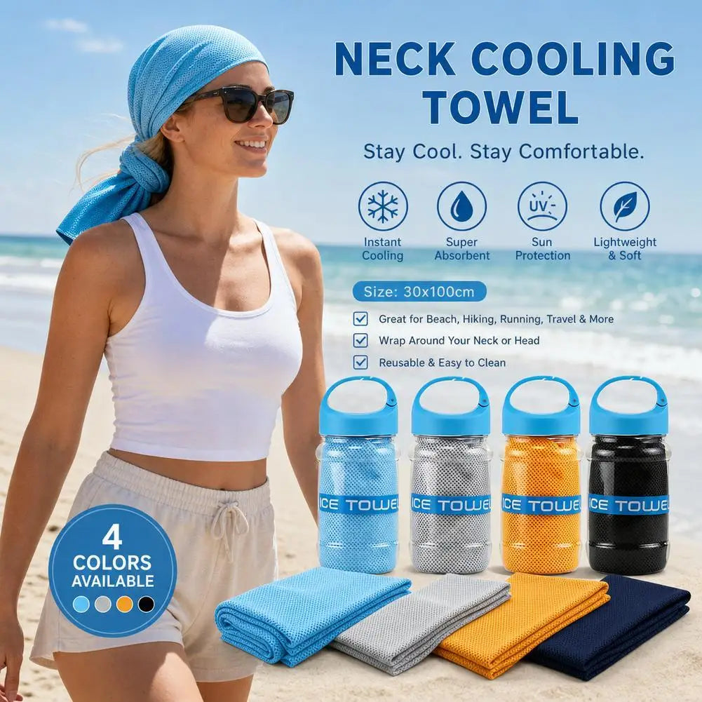 Cooling Towel with Case – Quick-Dry Microfiber Sport Towel
