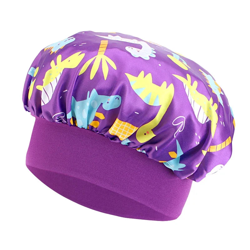 Kids Dinosaur Satin Bonnet | Silky Sleep Cap for Toddlers