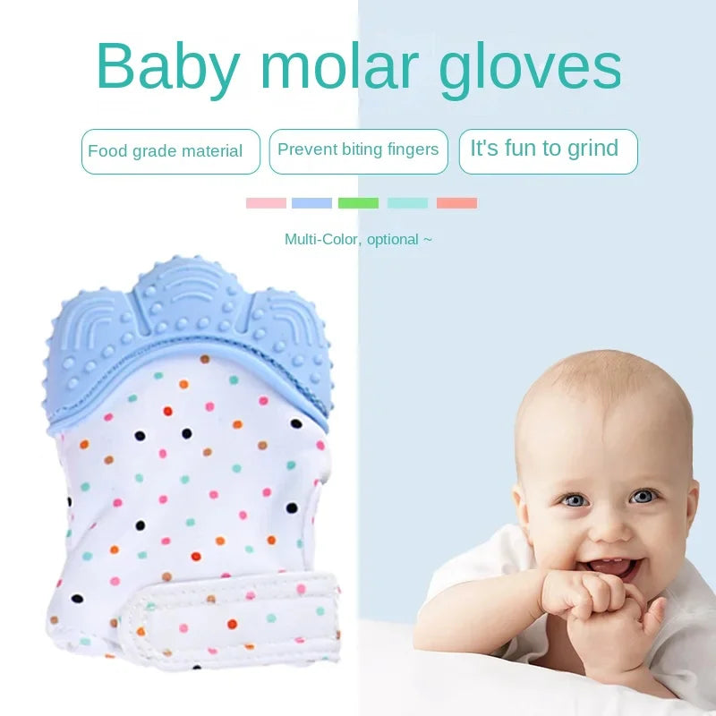 Soft Silicone Baby Tooth Glue Gloves Chewing Toy Newborns Anti Biting