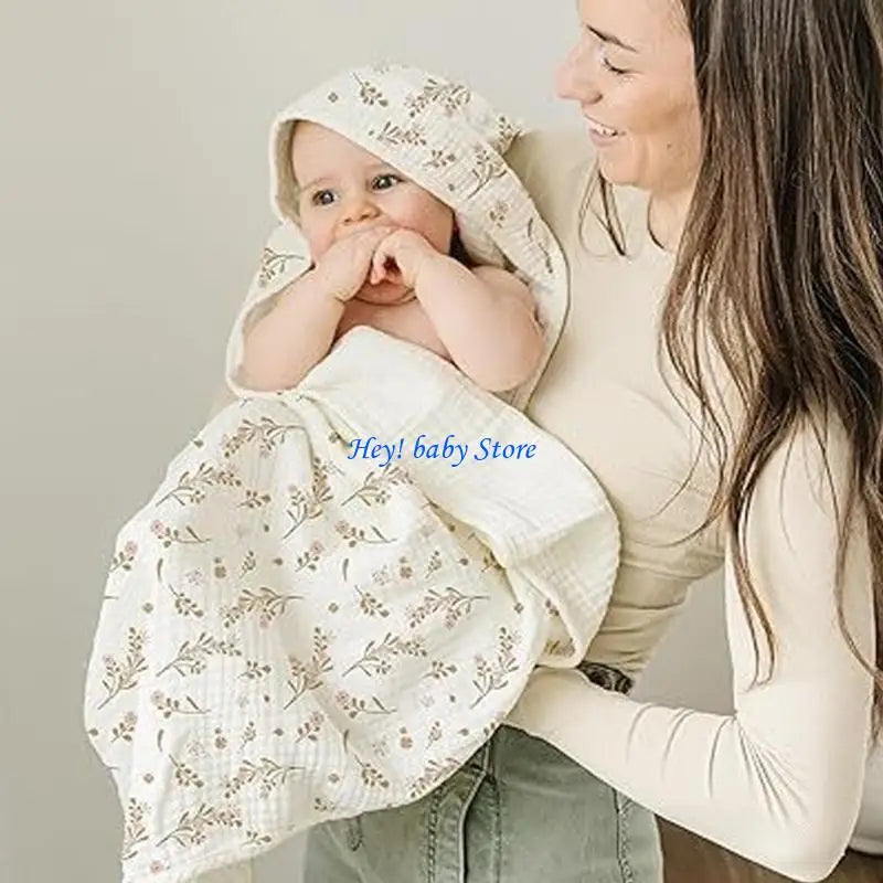 2-Pack Hooded Baby Towel Cotton Gauze – Soft, Absorbent Newborn
