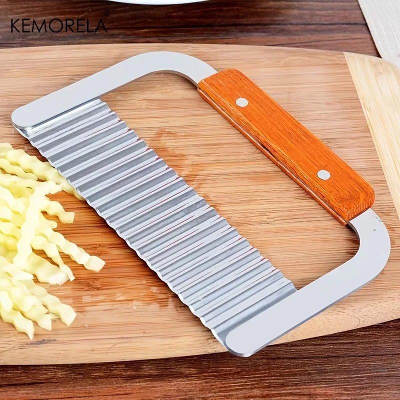 KEMORELA Stainless Steel Wavy Potato Slicer & Flower Cutter