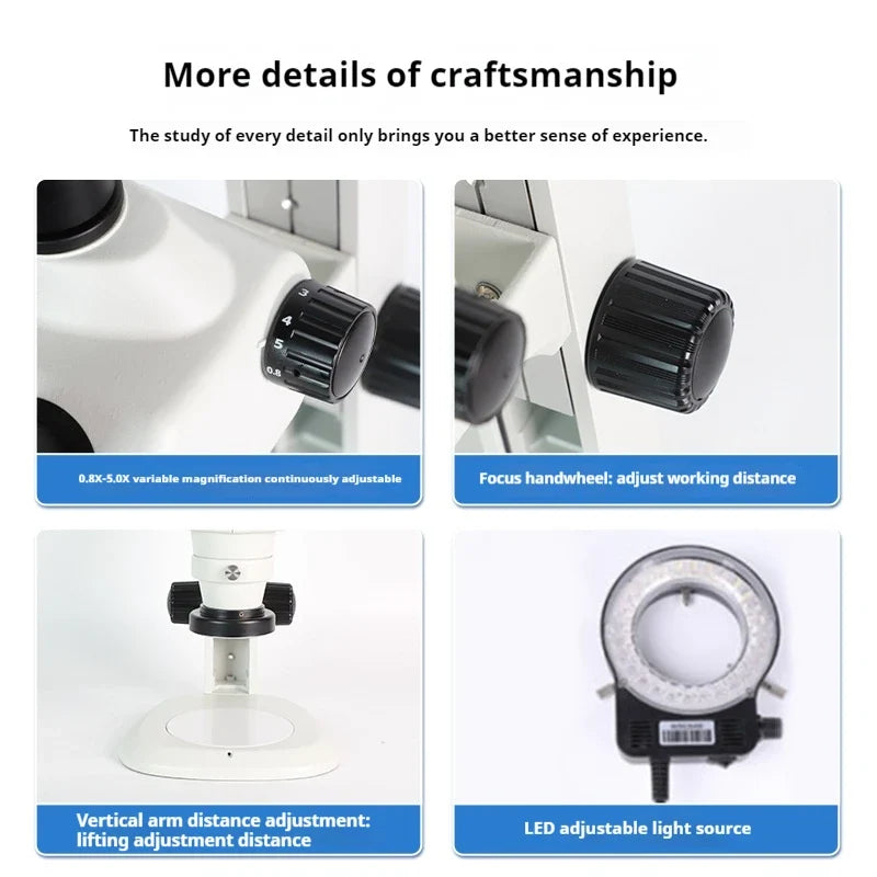 HD Trinocular Stereo Microscope with CCD Industrial Camera