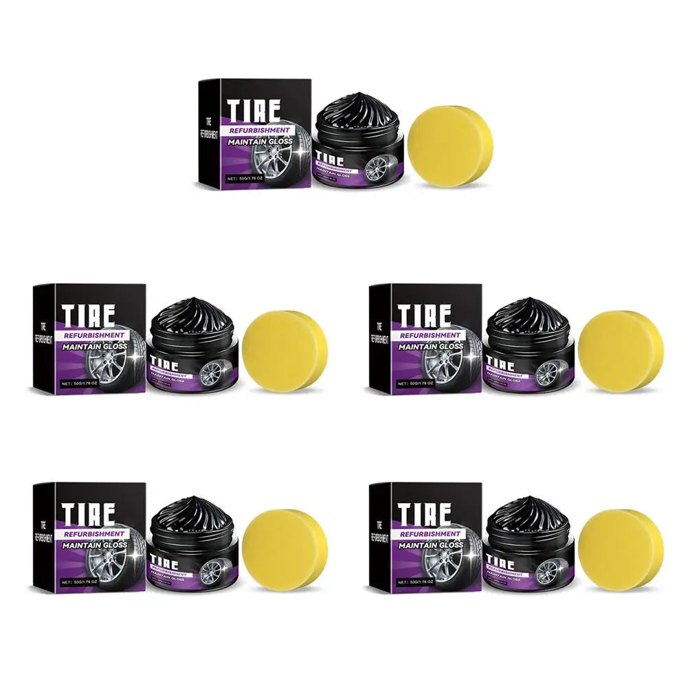 50g Tire Polishing Wax – Deep Black Gloss & UV Protection