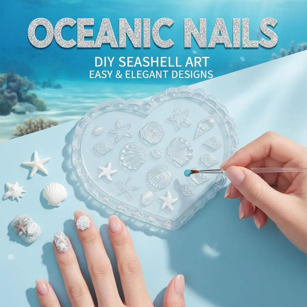 3D Ocean Nail Art Silicone Mold – Starfish, Shell & Sea Life