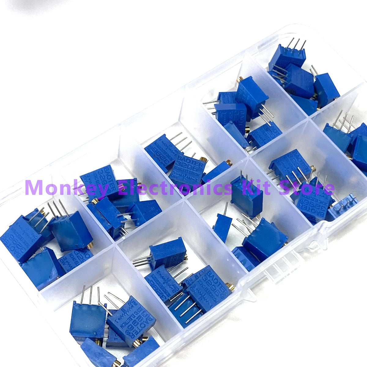 50-Piece 3296W Multiturn Trimmer Potentiometer Kit + Box