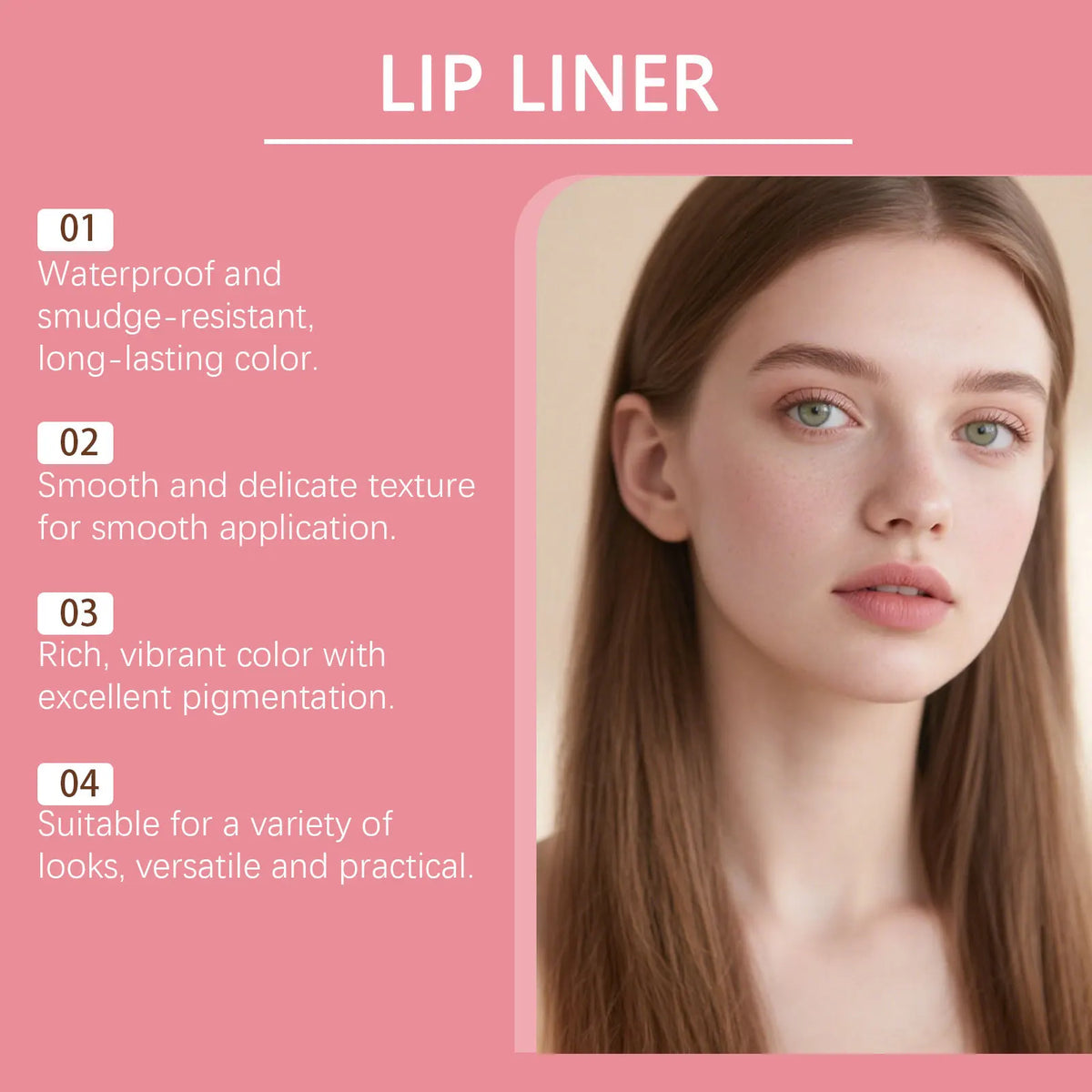 Waterproof Multi-Color Lip Liner Pencil – Smooth & Long-Lasting