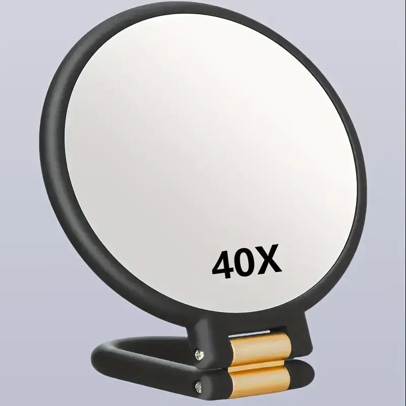 40X Magnifying Dual-Sided Makeup Mirror with Stand & Travel Case