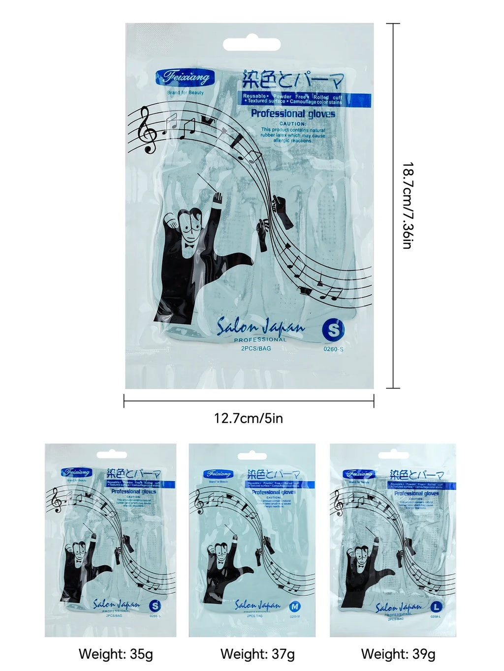 Black Latex Rubber Gloves – Waterproof Non-Slip Hair Dye Gloves