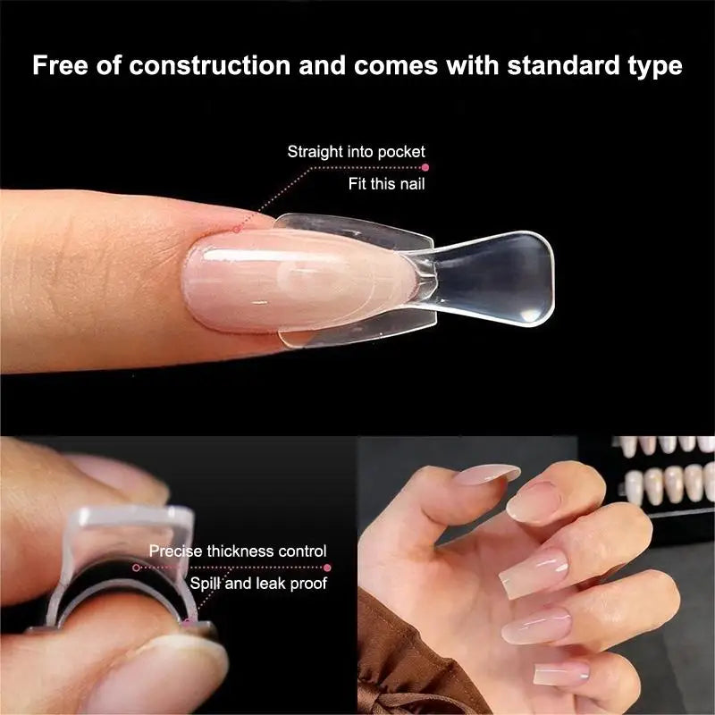 60-Pc Coffin Dual Nail Extension Forms – Acrylic Mold Kit