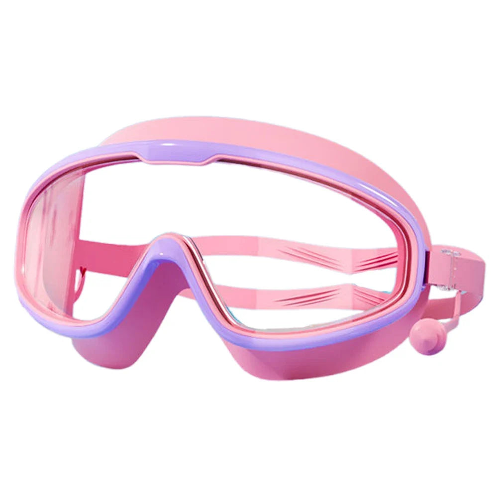 Kids Swim Goggles Anti Fog Swimming Large Frame HD Glasses UV