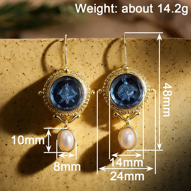 Huitan Vintage Pearl Drop Earrings – Bohemian Women's Jewelry