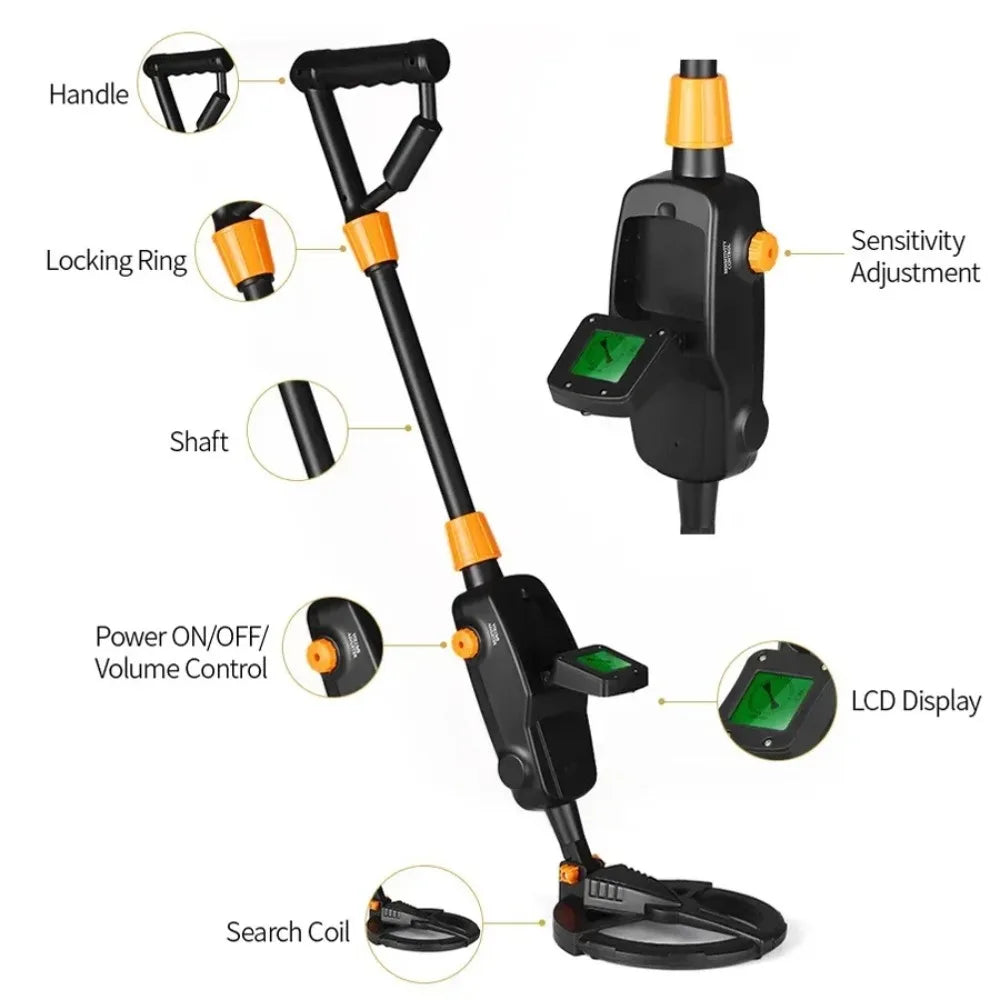 Kids Outdoor Educational Toy 7 4 Waterproof Metal Detector Gold